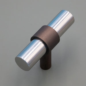 
                  
                    Stainless Steel and Bronze- Bar Modern Brass Cabinet Drawer Pull, Stainless Steel Kitchen Drawer Handle 2"
                  
                