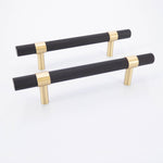 Black and Gold Knurled Cabinet Pull