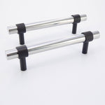 Stainless steel Cabinet Pull with Black rings