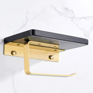 
                  
                    Marble and Solid Brass Toilet Roll Holder & Shelf Toilet Paper Holder - Toilet Paper Storage Bathroom Décor
                  
                