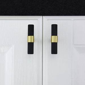 
                  
                    Black and Gold Knurled - Brass Cabinet Pulls
                  
                