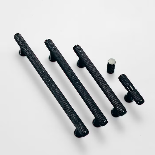 
                  
                    Black Knurled - Brass Pull, Knurled Cabinet Handles, Solid Brass Bar Handles & Pulls, Brass Cabinet Hardware
                  
                