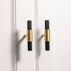 
                  
                    Black Brass T-Knob Drawer and Cabinet Handle
                  
                