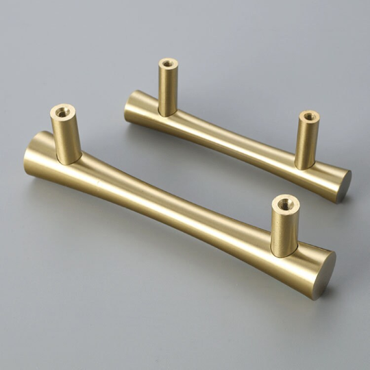 
                  
                    Mid-Century Modern Brass T-Bar, Knobs, Cabinet Handles, Solid Brass Bar Handles & Pulls, Brushed Brass Cabinet Hardware, Modern Furniture Pulls
                  
                
