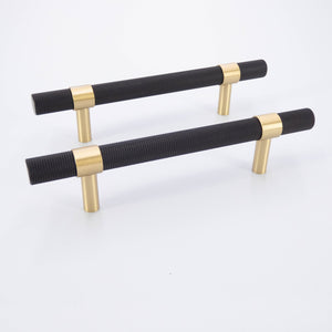 
                  
                    Nyx - Black and Satin Brass Textured Cabinet T-Bar and Pull
                  
                