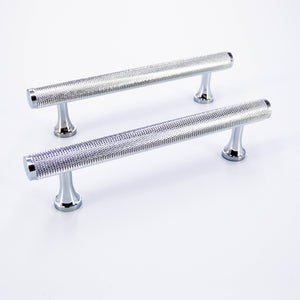 
                  
                    Chrome Knurled - Brass Pull, Knurled Cabinet Handles, Solid Brass Bar Handles & Pulls, Brass Cabinet Hardware
                  
                