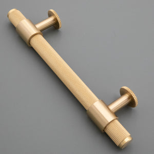 
                  
                    Karl - Knurled Brass Cabinet T-Bar and  Pull with Round Base
                  
                