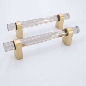 
                  
                    Zeno - Acrylic Gray and Brass Cabinet Knobs and Drawer Pulls
                  
                