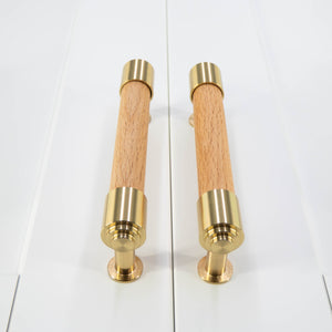 
                  
                    Legno - Beech Wood and Brass Cabinet T-Bar and Pull
                  
                