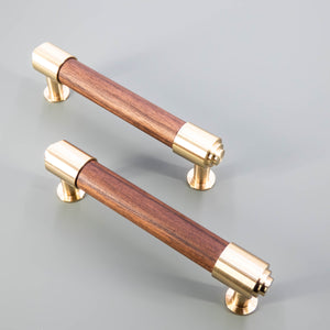 
                  
                    Legno - Walnut Wood and Brass Cabinet T-Bar and Pull
                  
                