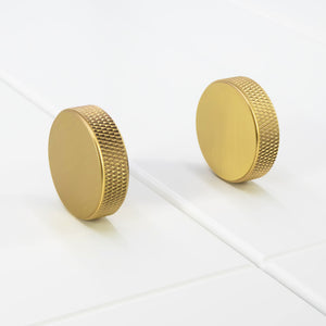 
                  
                    Luna - Round Knurled Brushed Brass Cabinet Knob
                  
                