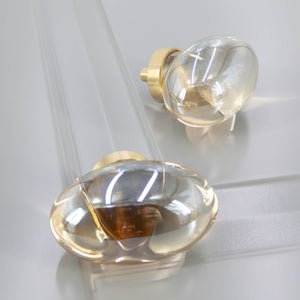 
                  
                    Hyalos - Oval Amber Glass Cabinet Knob
                  
                