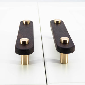 
                  
                    Luke - Walnut Wood and Brass Cabinet Knobs and Drawer Pulls
                  
                