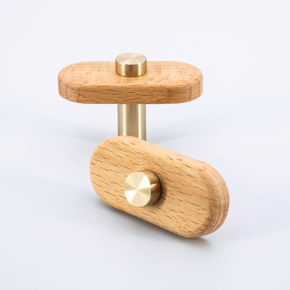 
                  
                    Luke - Beech Wood and Brass Cabinet T-Bar and Pull
                  
                