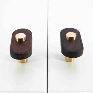 
                  
                    Luke - Walnut Wood and Brass Cabinet Knobs and Drawer Pulls
                  
                