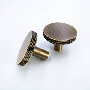 
                  
                    Theo - Round Flat Knurled Brushed Bronze Cabinet Knob
                  
                