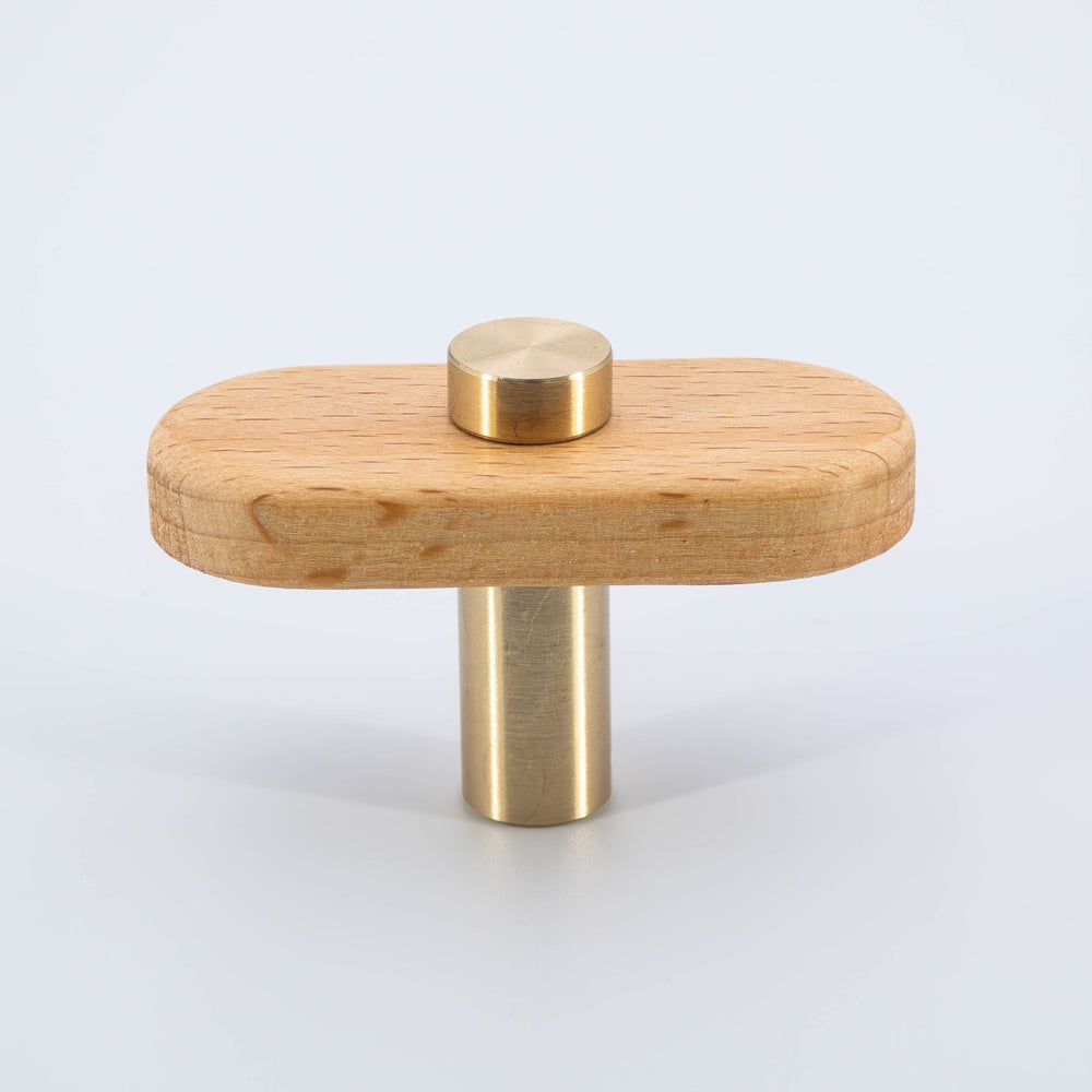 
                  
                    Luke - Beech Wood and Brass Cabinet T-Bar and Pull
                  
                