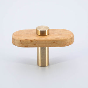 
                  
                    Luke - Beech Wood and Brass Cabinet T-Bar and Pull
                  
                