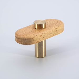 
                  
                    Luke - Beech Wood and Brass Cabinet T-Bar and Pull
                  
                