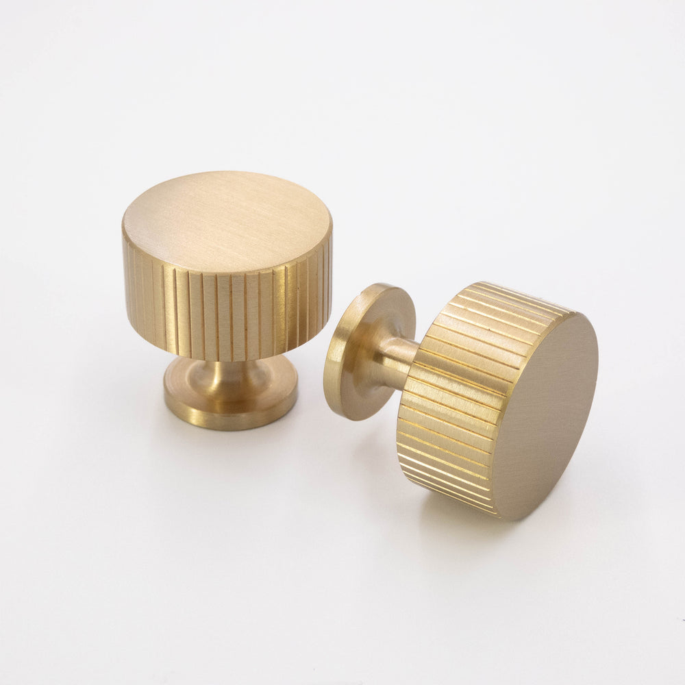 Modern Solid Satin Stripped -  Solid Brass Drawer Pulls and Knobs Cabinet Handles, Kitchen Hardware