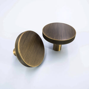 
                  
                    Theo - Round Flat Knurled Brushed Bronze Cabinet Knob
                  
                