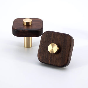 
                  
                    Legno - Walnut Wood and Brass Cabinet T-Bar and Pull
                  
                