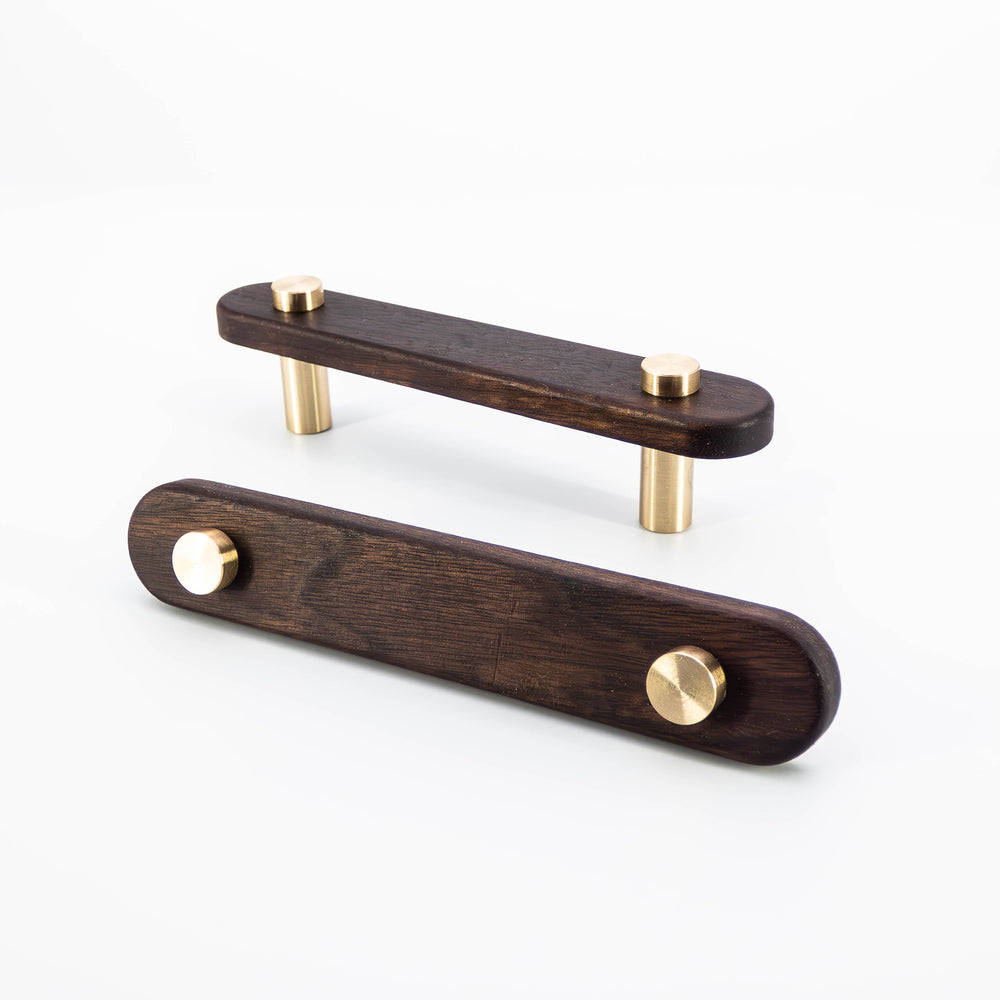 
                  
                    Luke - Walnut Wood and Brass Cabinet Knobs and Drawer Pulls
                  
                