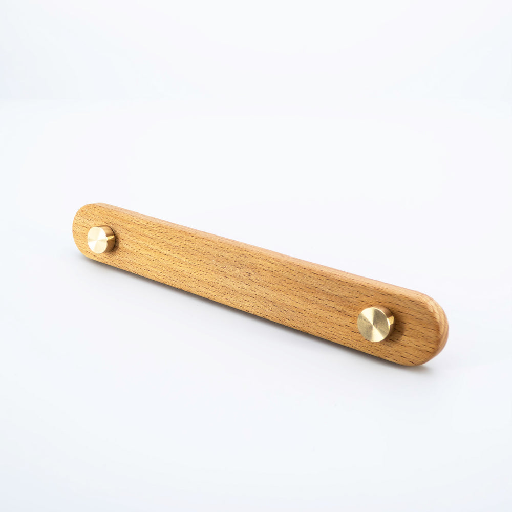 
                  
                    Luke - Beech Wood and Brass Cabinet T-Bar and Pull
                  
                