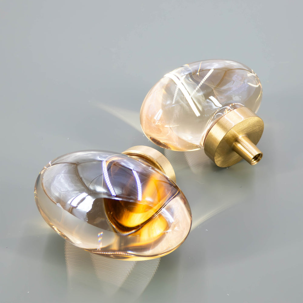 
                  
                    Hyalos - Oval Clear Glass Cabinet Knob
                  
                