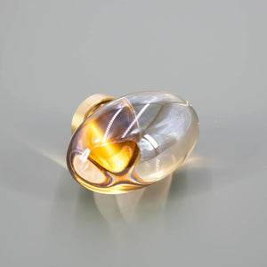 
                  
                    Hyalos - Oval Amber Glass Cabinet Knob
                  
                