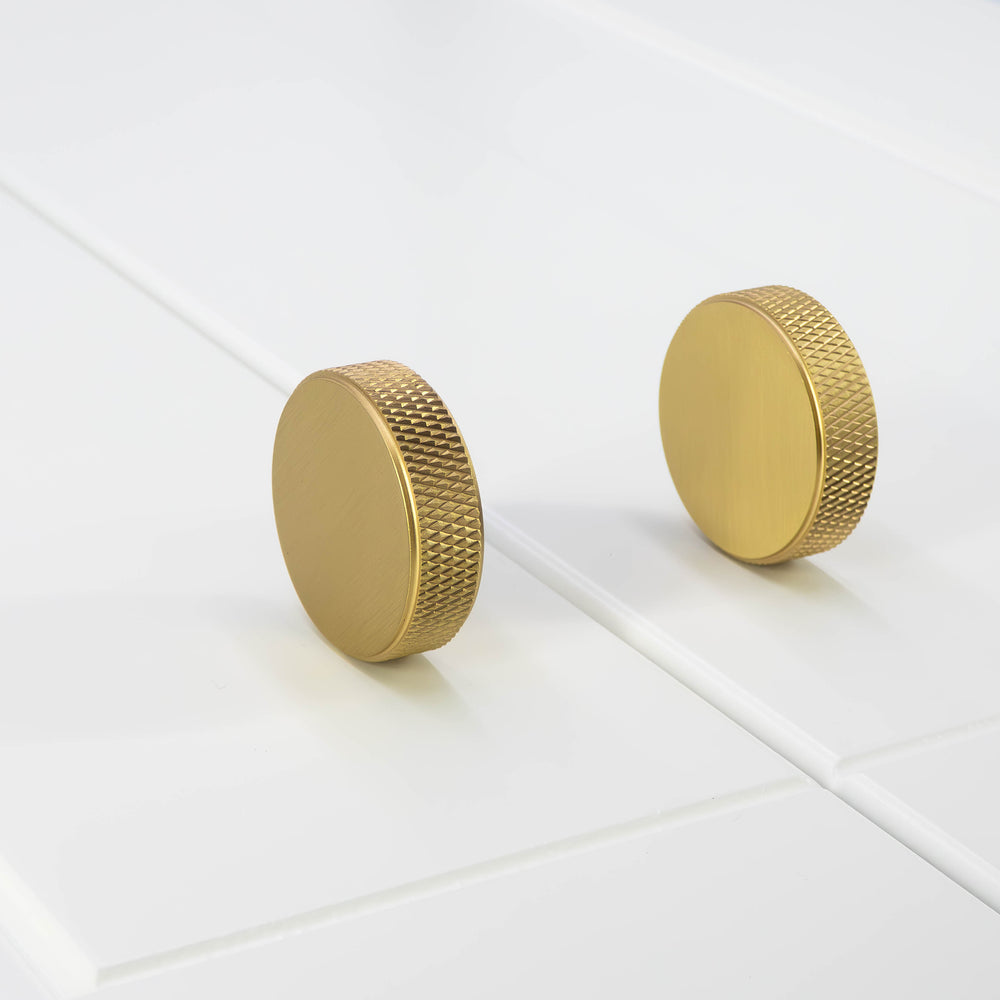 
                  
                    Luna - Round Knurled Brushed Brass Cabinet Knob
                  
                