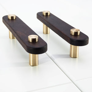 Luke - Walnut Wood and Brass Cabinet Knobs and Drawer Pulls Simply Effortless Luke - Walnut Wood and Brass Cabinet Knobs and Drawer Pulls Simply Effortless