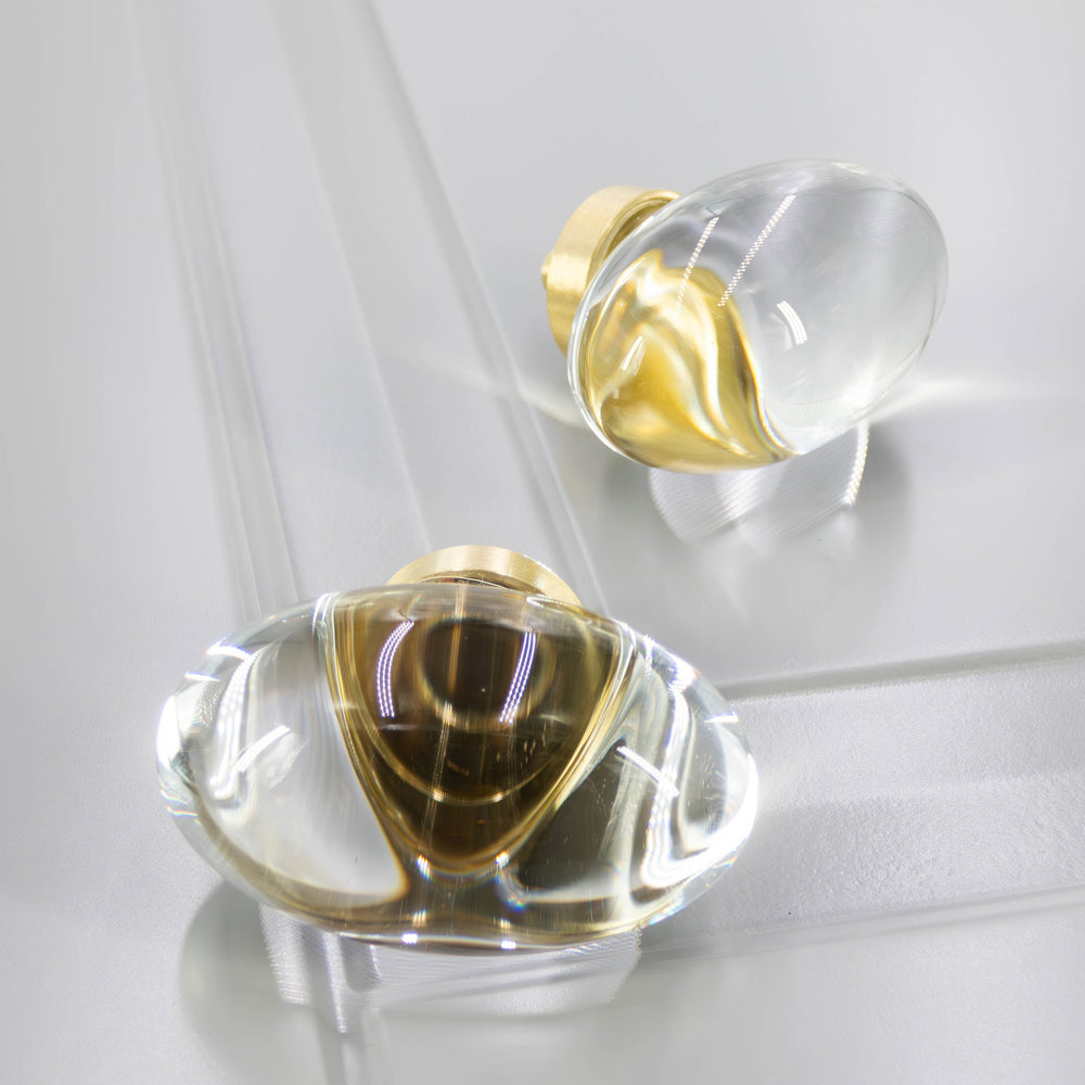 
                  
                    Hyalos - Oval Amber Glass Cabinet Knob
                  
                