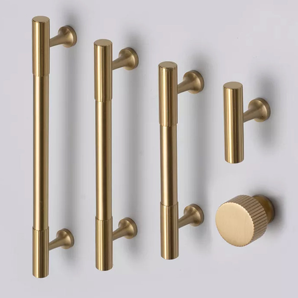 
                  
                    Brando - Modern Solid Brass Cabinet Knob and Pull with Linear Accent
                  
                