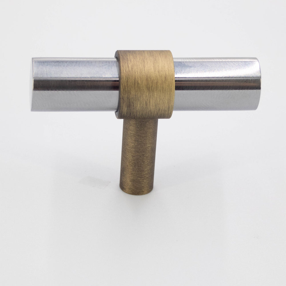 
                  
                    Stainless Steel and Brushed Bronze- Bar Modern Brass Cabinet Drawer Pull, Stainless Steel Kitchen Drawer Handle
                  
                