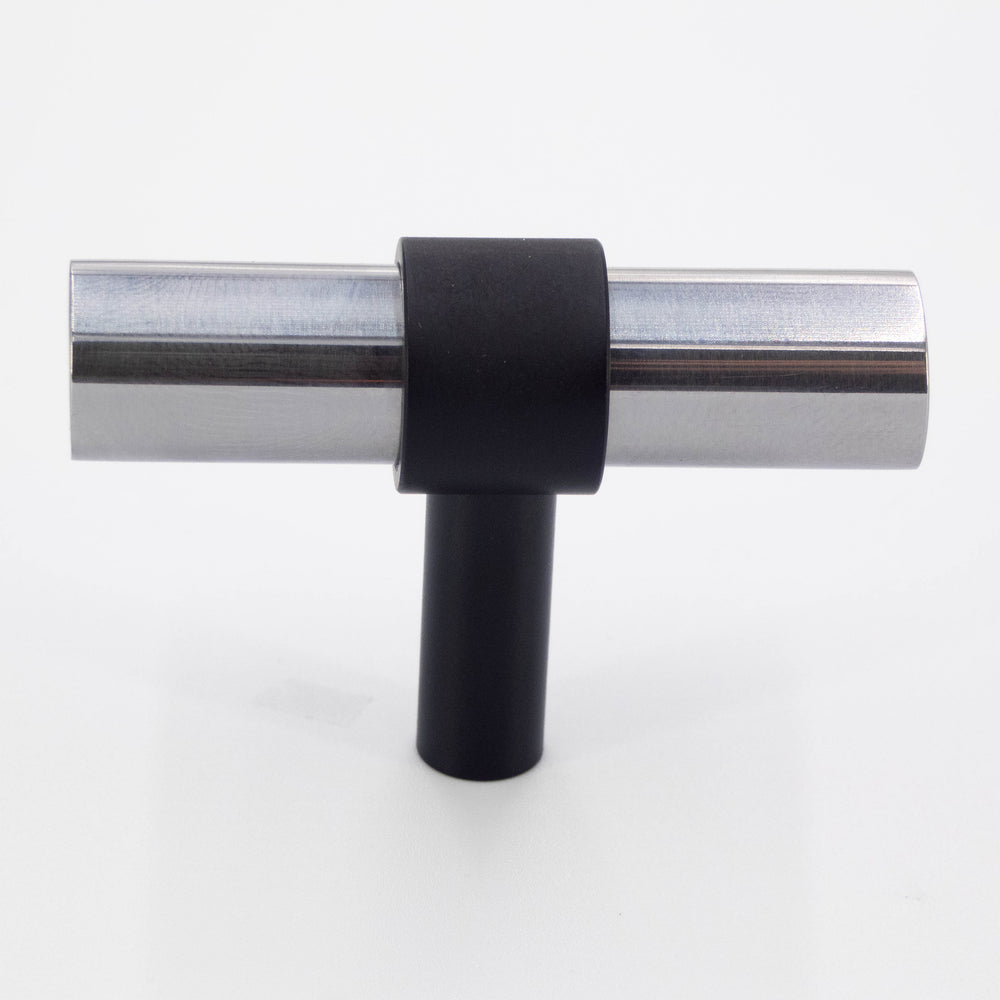 
                  
                    Stainless Steel and Black- Bar Modern Brass Cabinet Drawer Pull, Stainless Steel Kitchen Drawer Handle 2"
                  
                