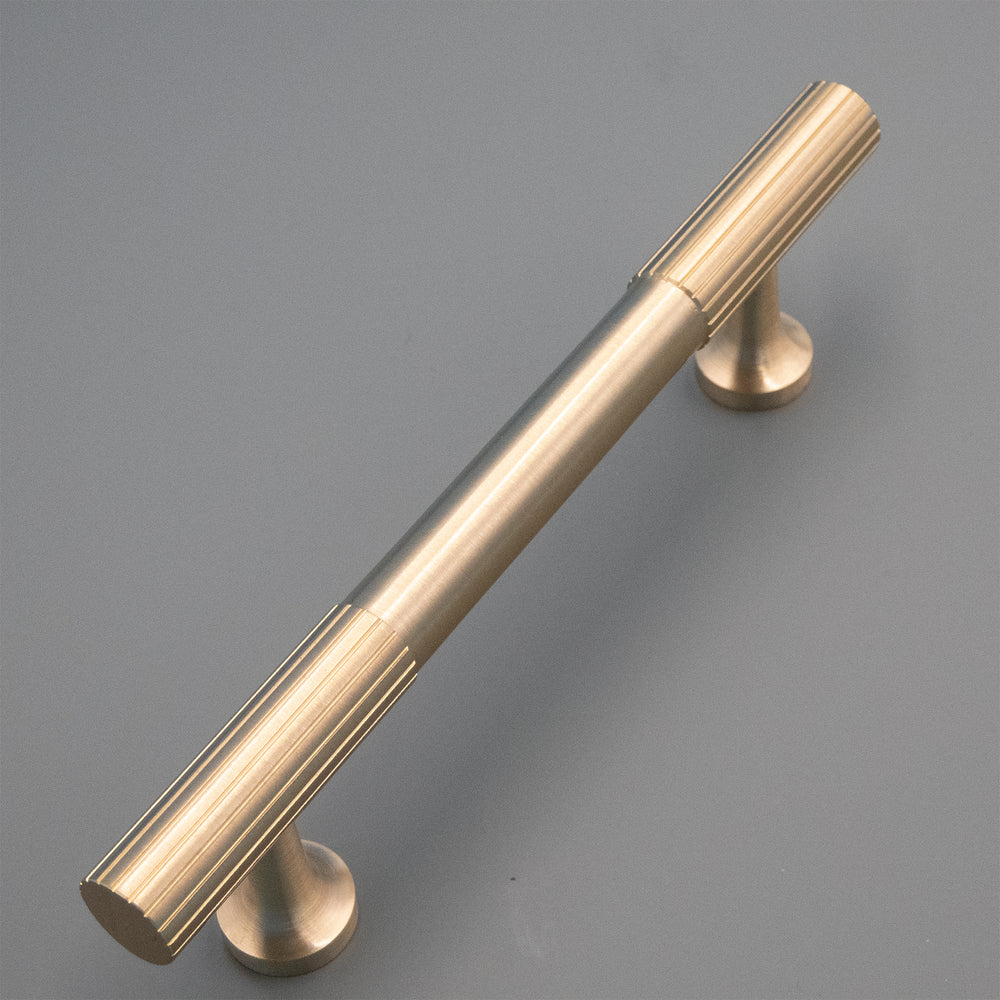 
                  
                    Brando - Modern Solid Brass Cabinet T-Bar and Pull with Linear Accent
                  
                