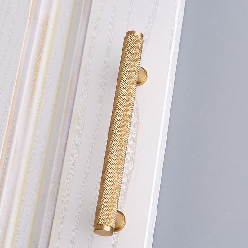 
                  
                    Gold Knurled - Brass Pull, Knurled Cabinet Handles, Solid Brass Bar Handles & Pulls, Brass Cabinet Hardware
                  
                