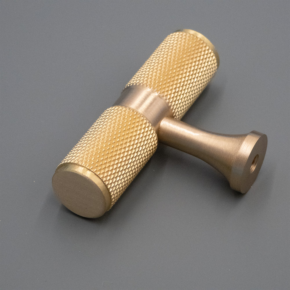 
                  
                    Espen - Gold Knurled Cabinet T-Bar Knob and Drawer Pull
                  
                