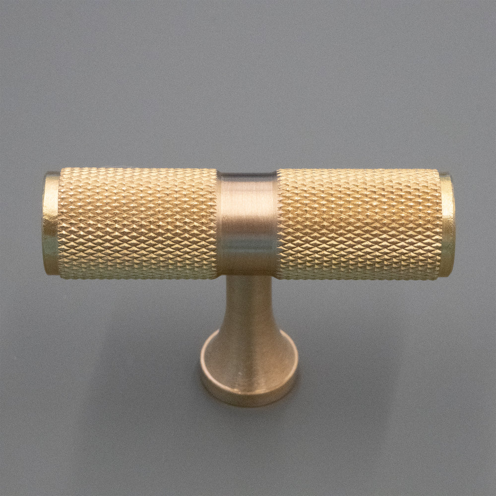 
                  
                    Espen - Gold Knurled Cabinet T-Bar Knob and Drawer Pull
                  
                