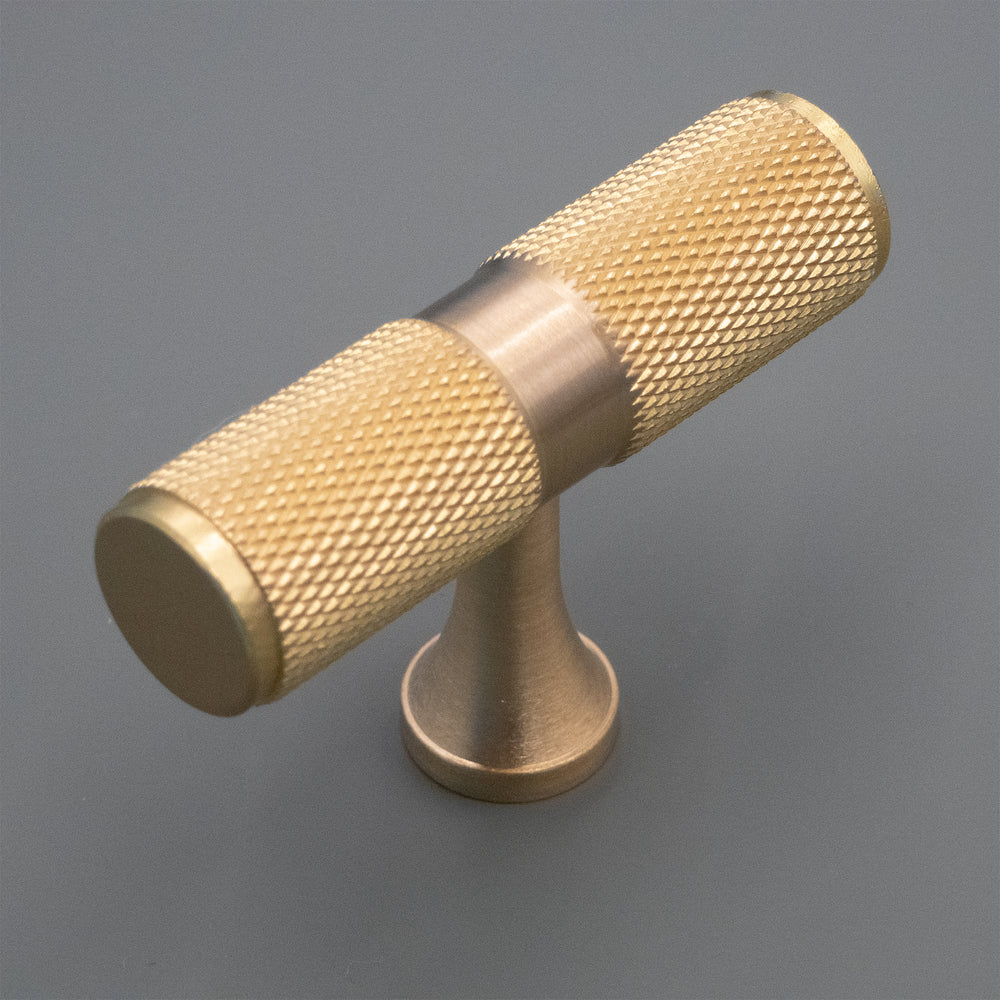 
                  
                    Espen - Gold Knurled Cabinet T-Bar Knob and Drawer Pull
                  
                