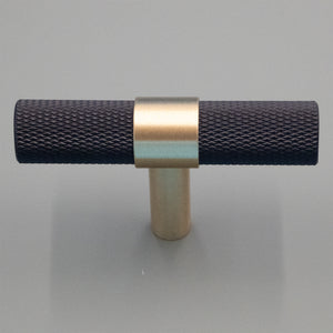 
                  
                    Nyx - Black and Satin Brass Textured Cabinet T-Bar and Pull
                  
                