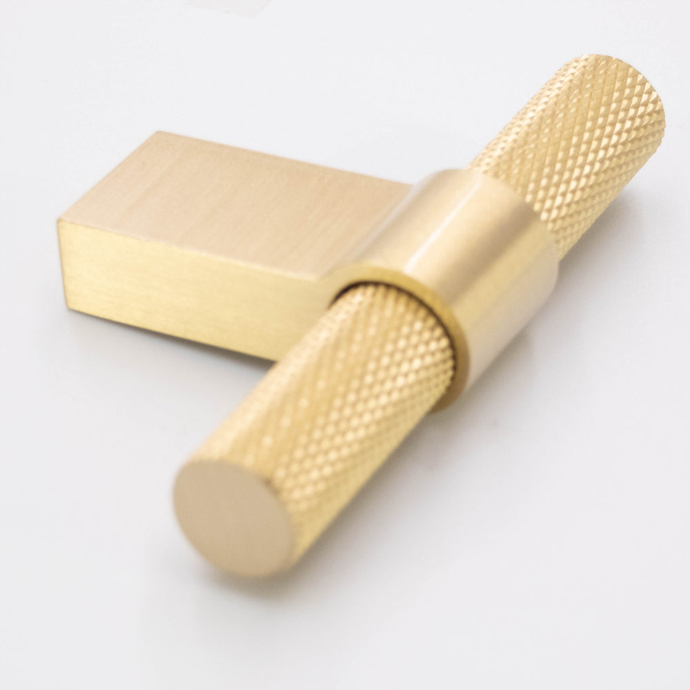 
                  
                    Solid Brass Knurled Cabinet T-Bars Kitchen Pulls and Handles, Kitchen Cabinet Hardware
                  
                