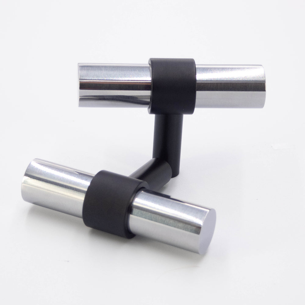 Stainless Steel and Black- Bar Modern Brass Cabinet Drawer Pull, Stainless Steel Kitchen Drawer Handle 2