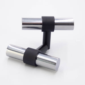 
                  
                    Stainless Steel and Black- Bar Modern Brass Cabinet Drawer Pull, Stainless Steel Kitchen Drawer Handle
                  
                