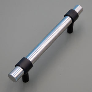 
                  
                    Stainless Steel and Black- Bar Modern Brass Cabinet Drawer Pull, Stainless Steel Kitchen Drawer Handle
                  
                