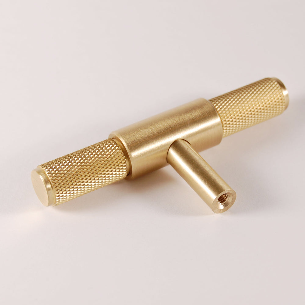 
                  
                    Large 3" Knurled Grooved Solid Gold Brass Handle Knob
                  
                