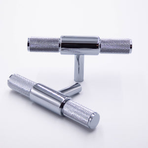 
                  
                    Chrome Knurled - Brass Pull, Knurled Cabinet Handles, Solid Brass Bar Handles & Pulls, Brass Cabinet Hardware
                  
                