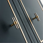 2" Chrome T Bar Modern Brass Pull, Cabinet Handles, Solid Brass Bar Handles & Pulls