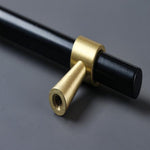 6.3" Modern Black and Gold Brass Pull